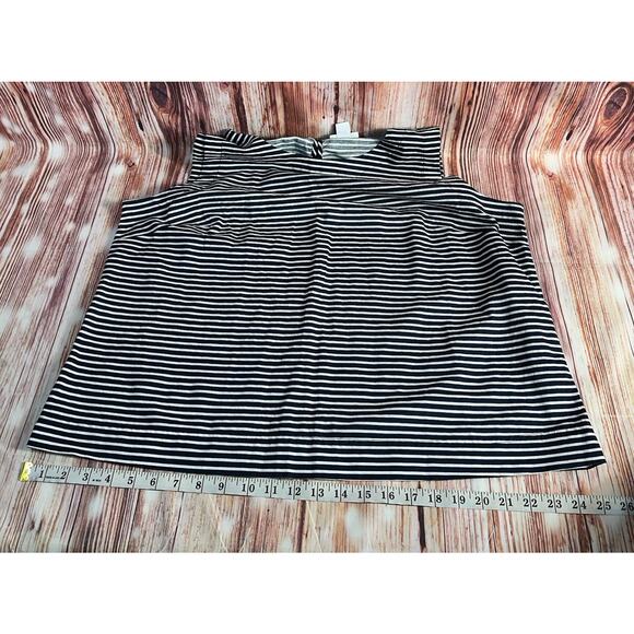 Liz Claiborne Size X Large Blue White Linen Blend Stripe Sleeveless Tank Top - Picture 7 of 9